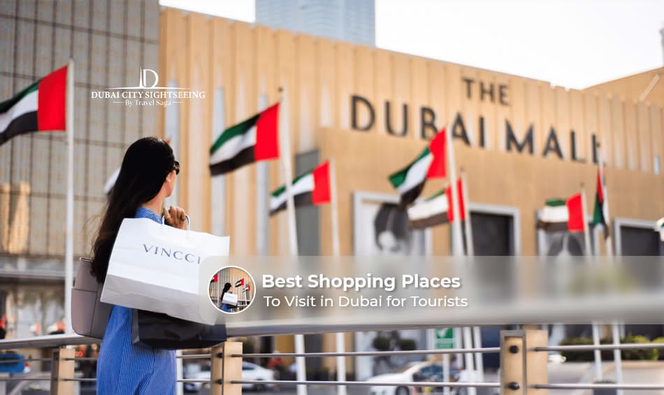 Shoppers exploring Dubai Mall, Mall of the Emirates, Gold Souk, and Spice Souk